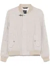 Fay Beige Jacket In Linen With Hook In Beige