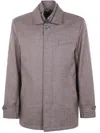 Fay Houndstooth Button-fastening Jacket In Brown