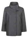 Fay High-neck Toggle-fastening Jacket In Gray
