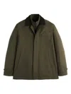 Fay Men Short Morning Raincoat In Cotton And Nylon Faille In Green