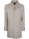 Fay Easy Morning Double Front Peacoat In Neutral