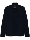 Fay Blue Jacket In Wool With Hook And Pockets In Denim