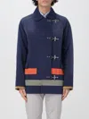 Fay Block Design Twill Jacket With Front Pockets In Blue