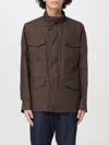 Fay Linen Canvas Field Jacket Jackets Brown In Brown