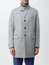Fay Stand-up Collar Wool Blend Coat In Grey