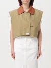 Fay Cropped Mini Waistcoat With Iconic Hooks In 米色