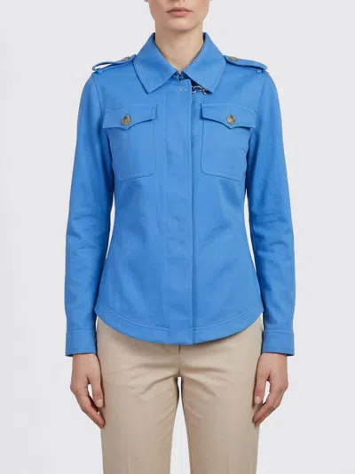 Fay Shirt Gancio Jacket In Blue