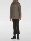 Fay Hooded Coat With Side Pockets And Long Sleeves In Green