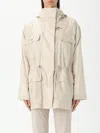 Fay Linen And Cotton Blend Parka Coat In Weiss
