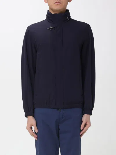 Fay Short Travel Bomber Jacket In Water-repellent Stretch Nylon In Black