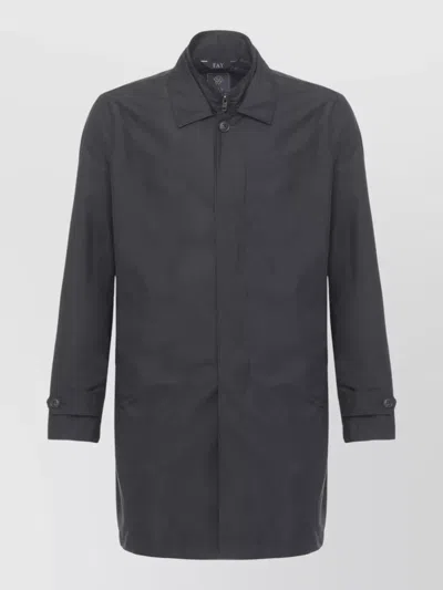 Fay Jacket Straight Cut Lapel Collar High Neck In Black