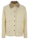 Fay Mini Diamond Quilted Nylon Shirt Jacket In White