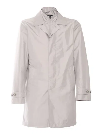 Fay Double-breasted Coat With Classic Collar In Gray