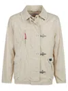 Fay Classic Button-up Cotton Coat With Distinctive Collar In White