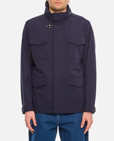 Fay Jacket With Pockets In Blue