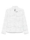 Fay Structured White Jacket With Textured Finish And High Collar