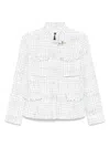 Fay Structured White Jacket With Textured Finish And High Collar
