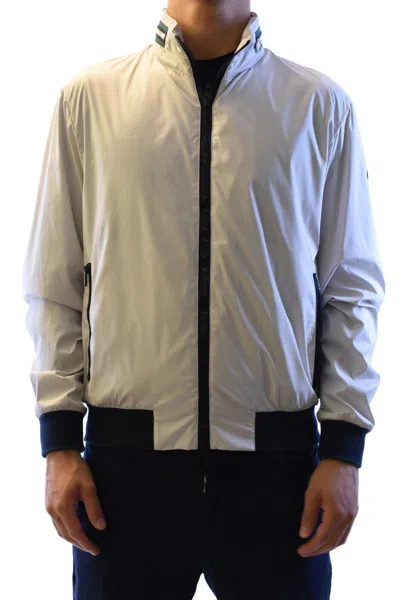 Fay Multicolor Nylon Zip-up Bomber Jacket In White