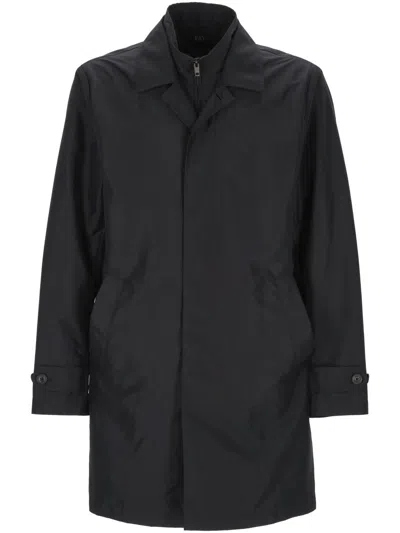 Fay Morning Coat In Technical Popeline In Blue