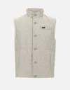 Fay Button-fastening Quilted Gilet In Gray