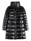 Fay Cropped Black Nylon Down Jacket With Iconic Fastening And Windproof Cuffs In Black