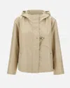Fay Parka Corto Con Cappuccio Sfoderato Jacket In Beige