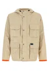 Fay Nylon Windbreaker With Hood And Pockets In Beige O Tan