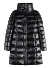 Fay Mid-length Quilted Down Jacket With High Collar In Black