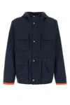 Fay Archive Windbreaker Jacket In Rep Nylon In Blue
