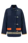 Fay Block Design Twill Jacket With Front Pockets In Blue