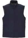Fay Zippered Sleeveless Vest Pockets In Blue
