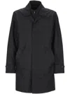 Fay Men Morning Coat In Technical Poplin In Blue