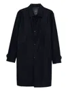 Fay Button-fastening Welt-pocket Coat In Blue