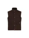 Fay Logo-patch Suede Gilet In Brown