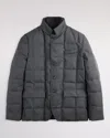 Fay Short Down Jacket In Carded Wool Flannel In Gray