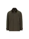 Fay Men Short Morning Raincoat In Cotton And Nylon Faille In Brown