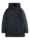 Fay Technical Gabardine Toggle Coat In Blue