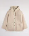 Fay Hooded Jacket With Drawstring And Pockets In Neutral