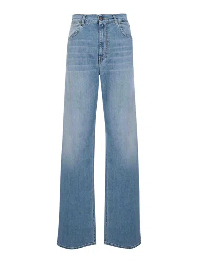 Fay Flare Jeans In Cotton Denim And Lyocell In Blue