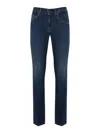 Fay Dark Denim Five-pocket Jeans In Blue