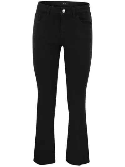 Fay 5-pocket Trousers In Stretch Cotton. In Black