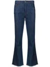 Fay Pant. Denim Flare Stretch In Blue