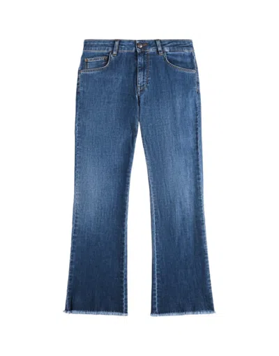 Fay Skinny Jeans With Frayed Hem For Women In Blue
