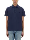 Fay Logo-embroidered Short-sleeved Polo Shirt In Blue
