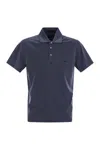 Fay Cotton Jersey Polo Shirt In Blue
