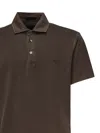 Fay Jersey Polo In Frosted Brown