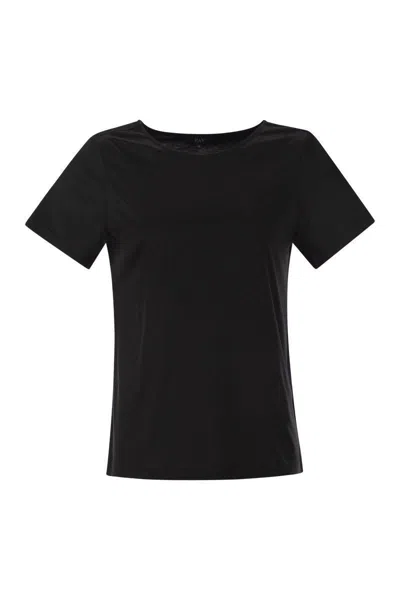 Fay Jersey T-shirt With Boat Neckline In Black