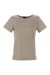 Fay Jersey T-shirt With Boat Neckline In Grey