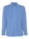 Fay Jersey Dyed Frosted Shirt In Light Blue