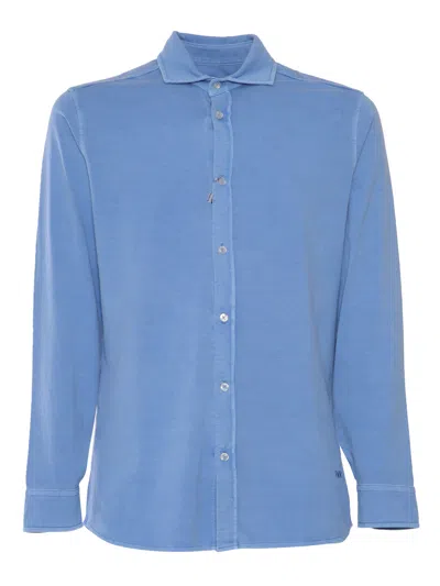 Fay Jersey Tinto Frosted Shirt In Light Blue